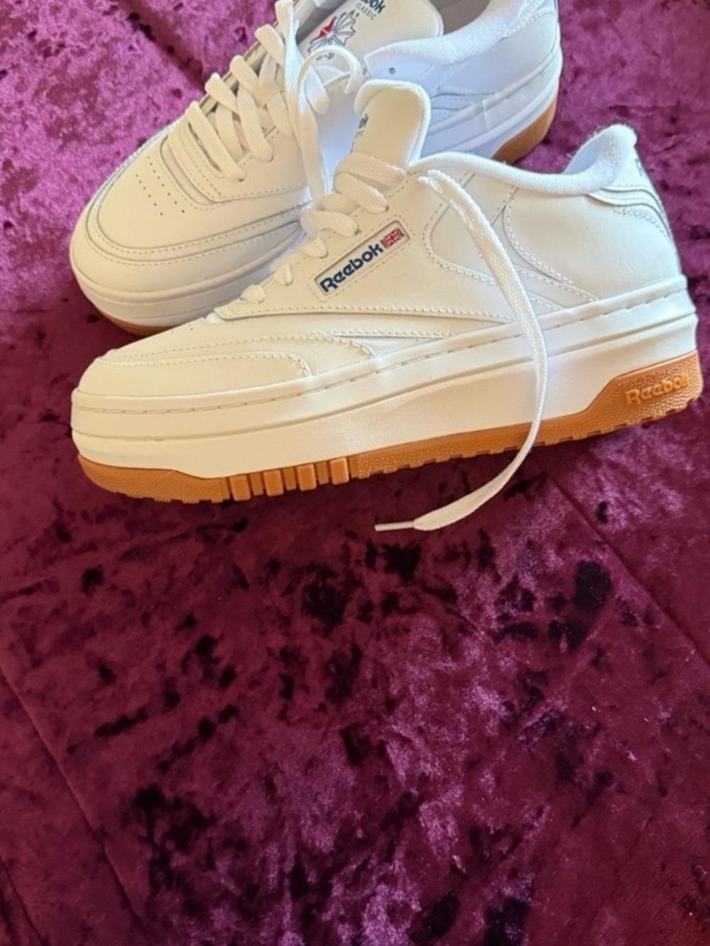 Reebok White Sneakers with Gum Sole